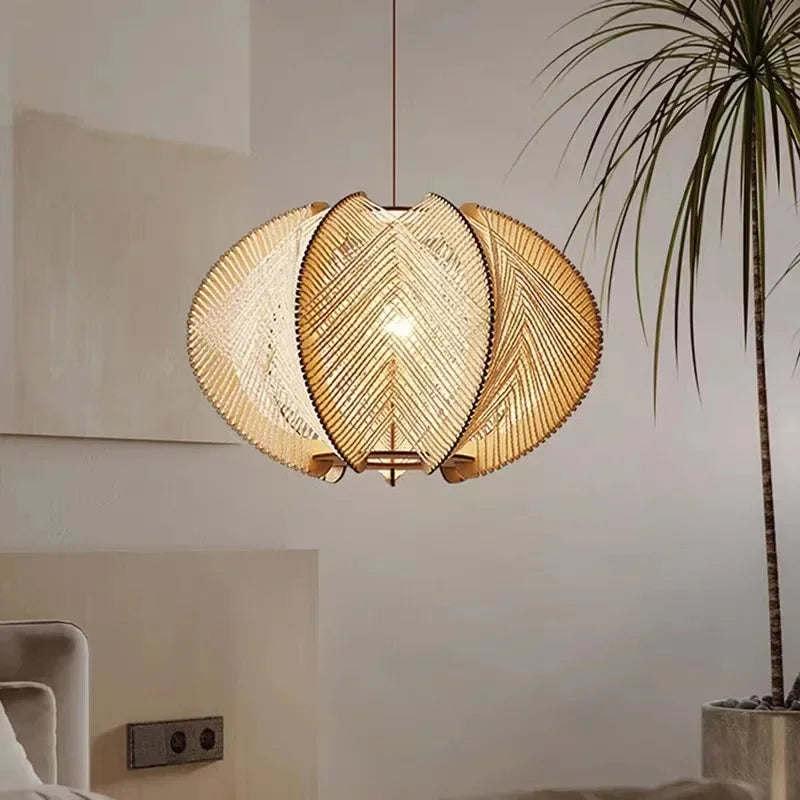 lustre japonais en rotin luminaire suspendu élégant et naturel