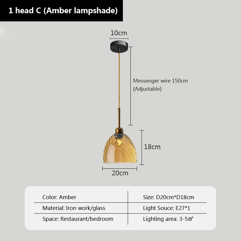 suspension moderne en verre design pour décoration intérieure