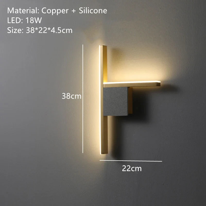 applique murale led en cuivre style minimaliste pour ambiance chaleureuse