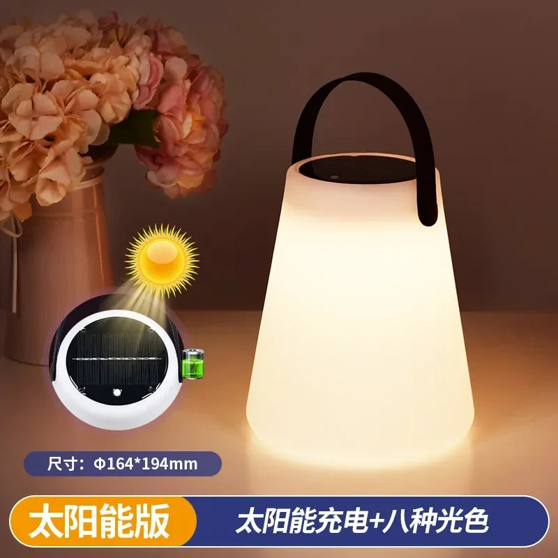 lampe de camping solaire rechargeable avec poignée en silicone