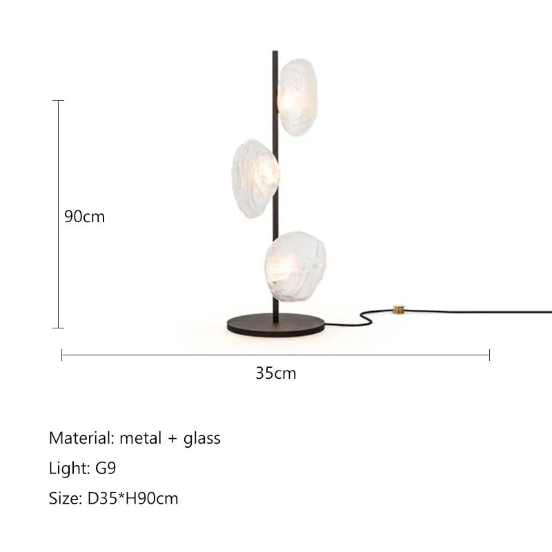 Scandinavia Glass Shade Led Floor Lamp Living Room Home Decor Corner Sofa Bedroom Bedside Standing Table Light