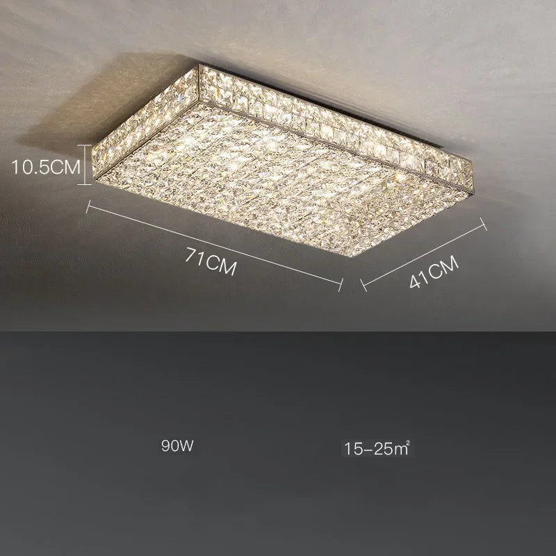 plafonnier led carré en cristal design moderne pour décoration intérieure