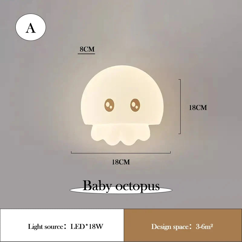 lampe de chevet poulpe mignon pour chambre enfant décoration créative