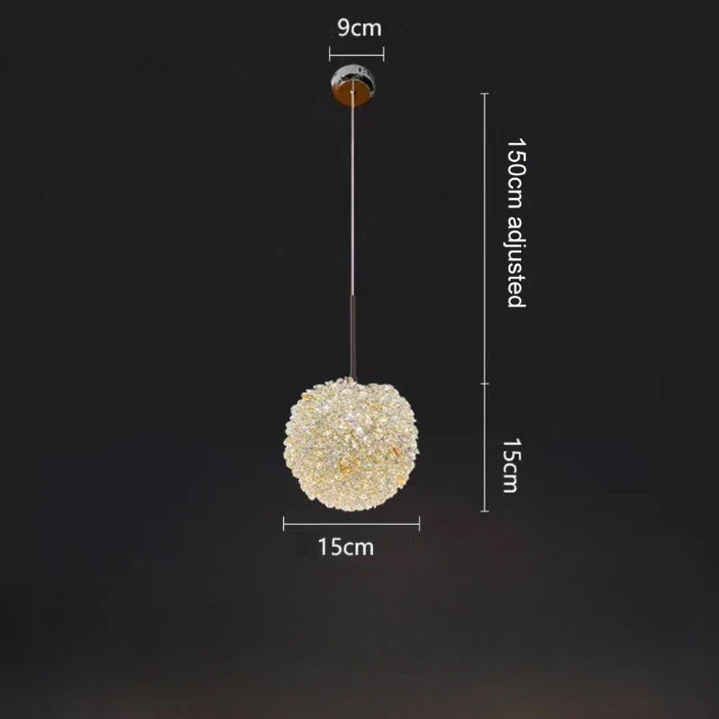 suspension en cristal k9 forme de fleur design moderne et luxueux