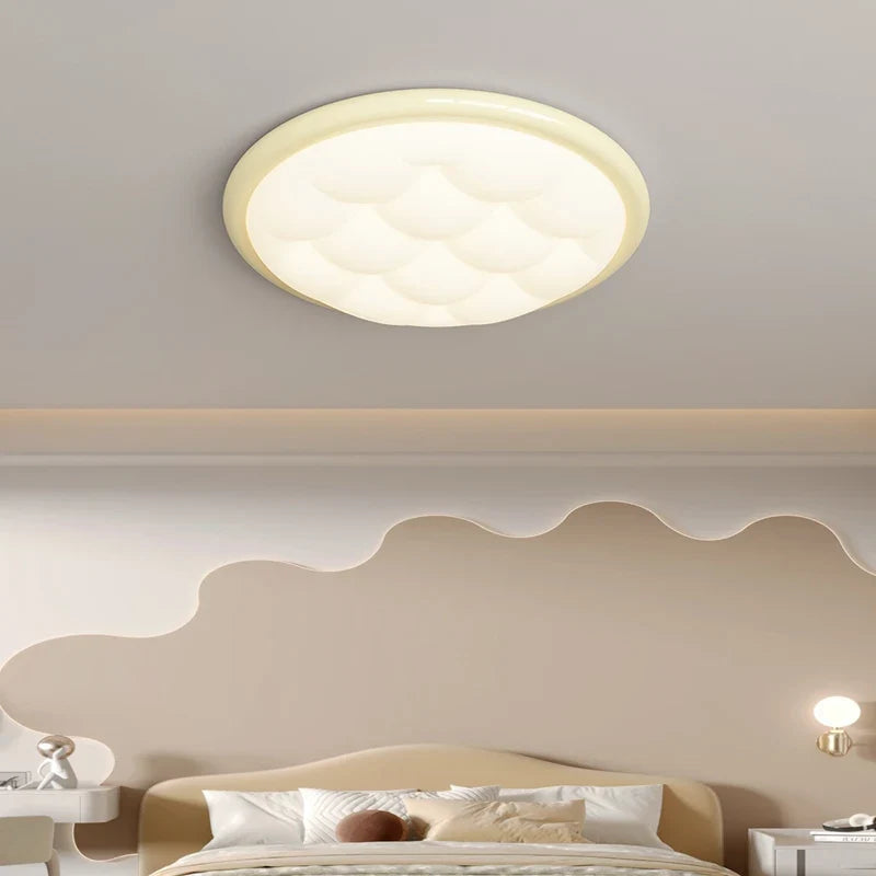 plafonnier moderne simple style crème bulle protection des yeux