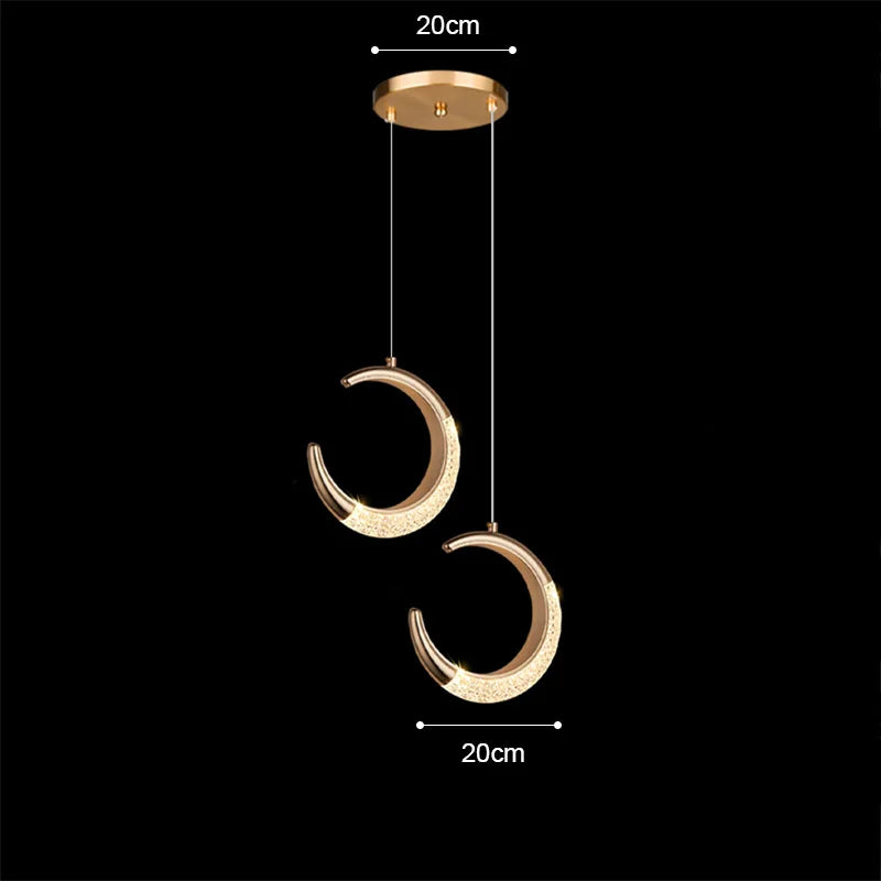 Nordique moderne suspension LED lumière or acrylique lustre créativité suspension lampe intérieur maison loft chambre chevet étude escaliers