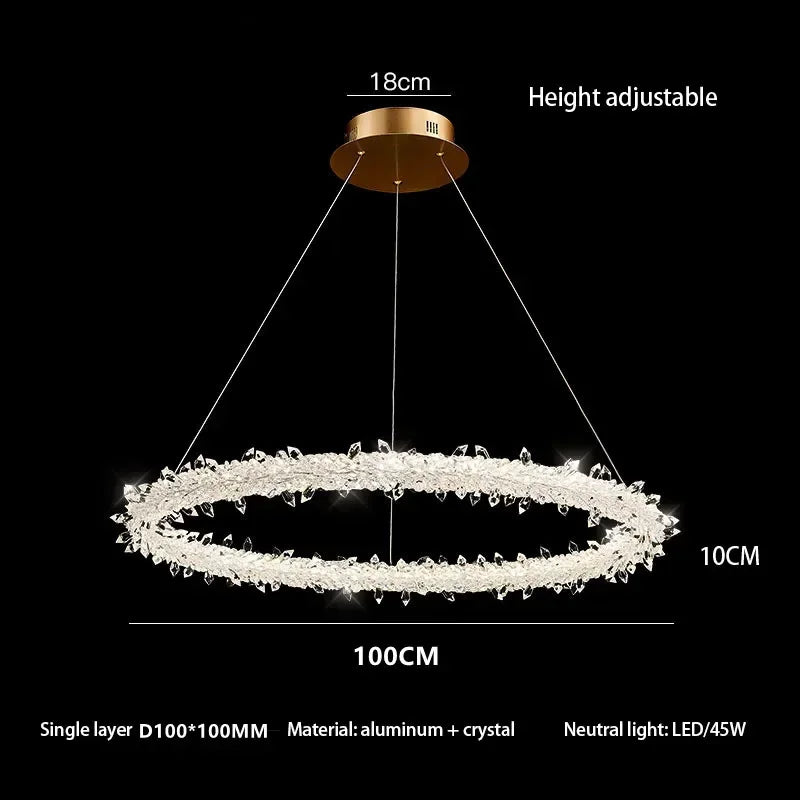 lustre moderne en cristal design pour décoration intérieure élégante