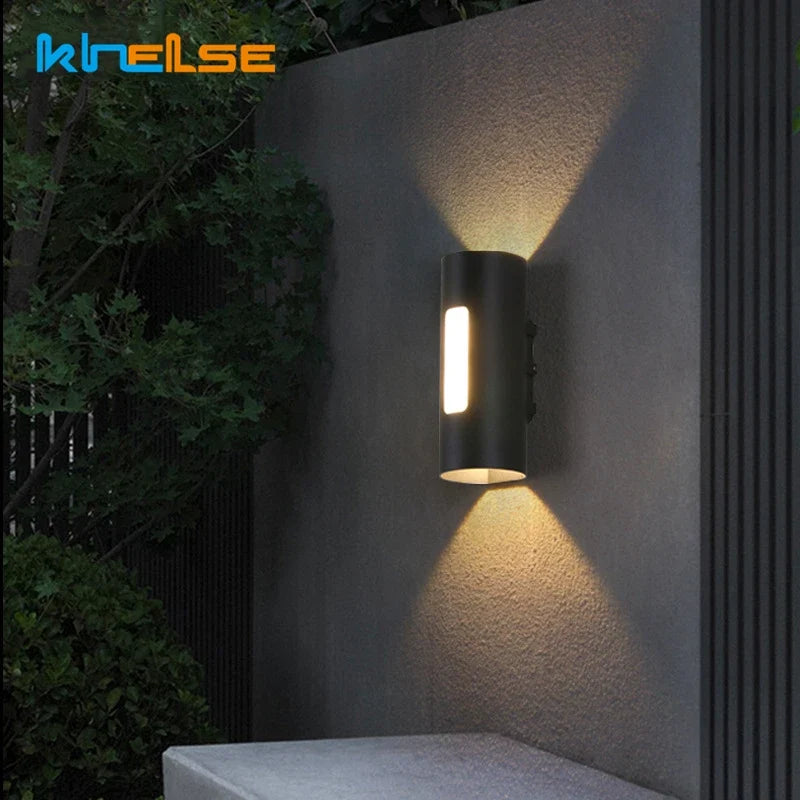 12W Outdoor LED Wall Lamp IP65 Waterproof Simple Up and Down Lighting Porch Garden Lights Home Sconce Decorative COB Spotlight