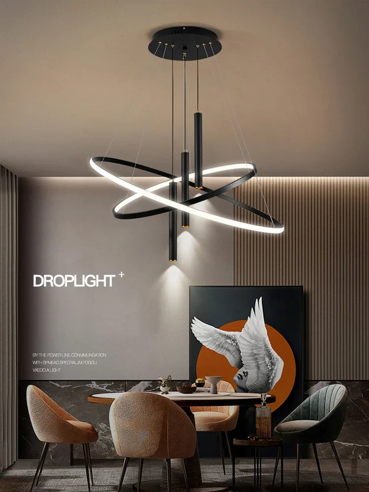 Lustres LED rondes modernes pour salon salle à manger cuisine île Lustre suspension lumières luminaire décor à la maison éclairage intérieur