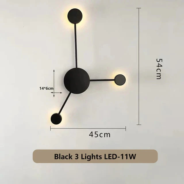 Modern Nordic Black Wall Lamp  AC110V AC220V Bedroom Bedside Wall Sconce Light Art Decoration Fixtures Living Room Wall Lights