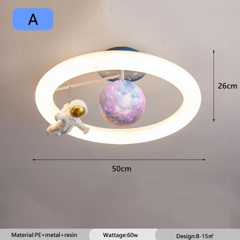 plafonnier créatif lapin espace lumière pour étudiants