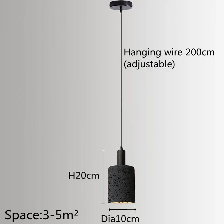Suspension De Style Industriel Rétro Trou Noir Pierre LED Pendel Art Nordique Design Lustre pour Bar Salle À Manger Chambre