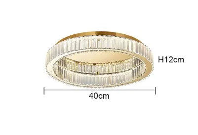 plafonnier circulaire en cristal moderne pour décoration intérieure
