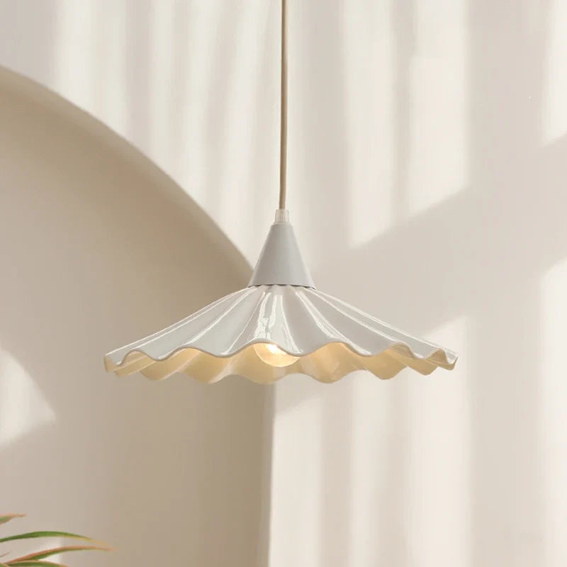 suspension LED 30 cm blanc en céramique style japonais
