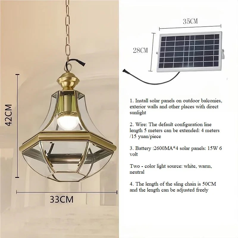 lustre en cuivre étanche style américain pour extérieur