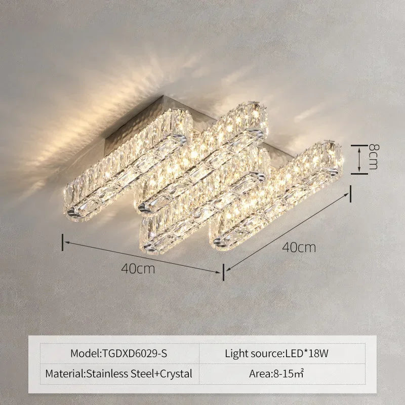 lustre led moderne en cristal avec intensité variable pour la maison