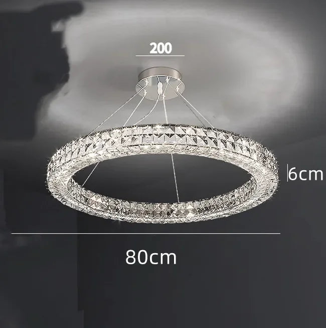 lustre en cristal transparent à led pour décoration intérieure moderne