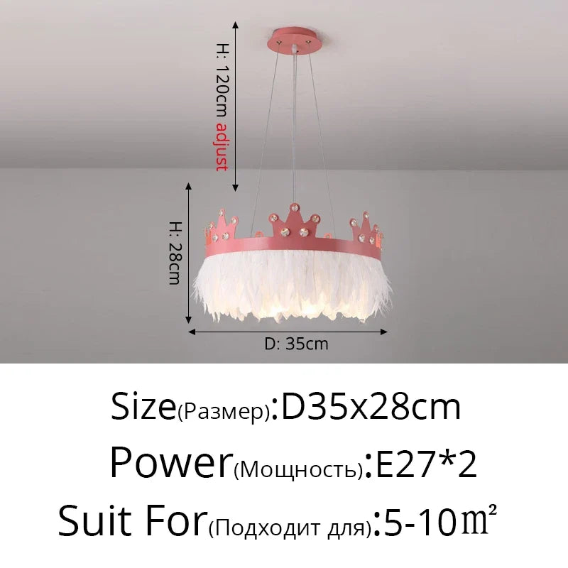 lustre nordique simple luxe avec suspension cristal plume