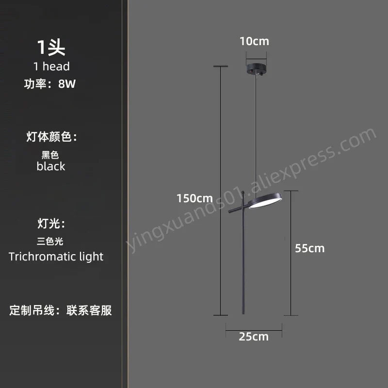 lustre moderne suspendu en acrylique design créatif 2023 à LED