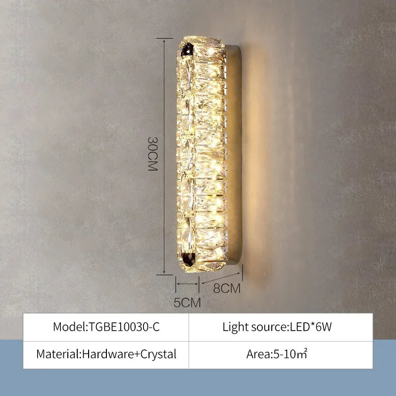 lustre led moderne en cristal avec intensité variable pour la maison