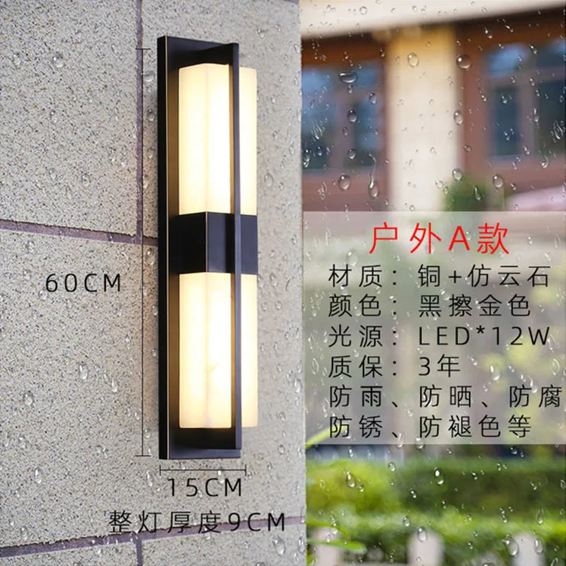 applique murale moderne étanche pour éclairage extérieur décoratif