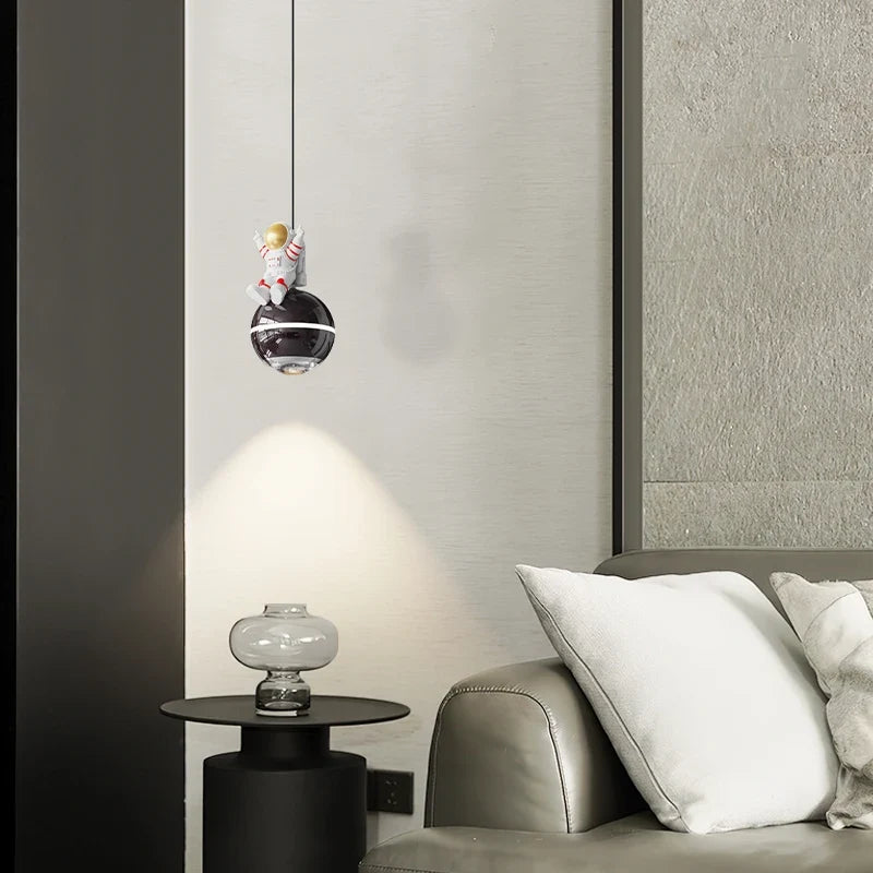 lustre moderne led design astronaute petites suspension