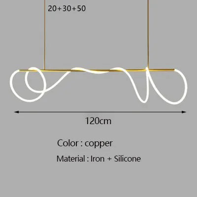 lustre moderne à long tuyau pour décoration intérieure élégante