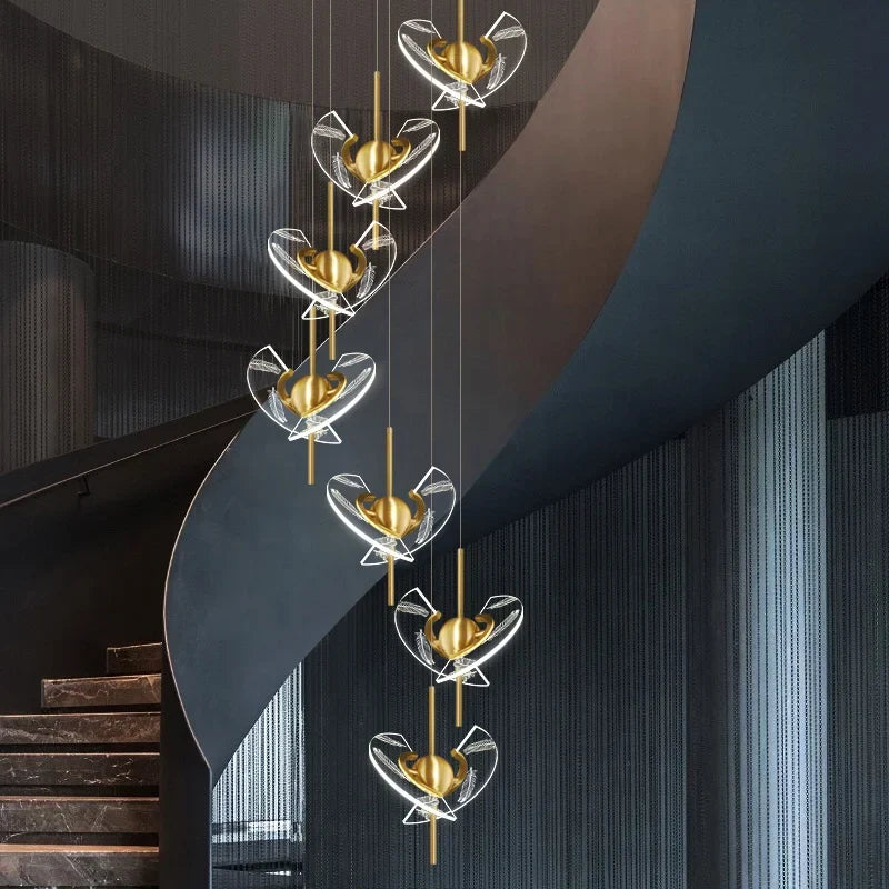 lustre moderne en cuivre pour décoration créative intérieur élégant