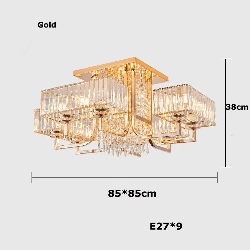 lustre dimmable en cristal pour un éclairage élégant