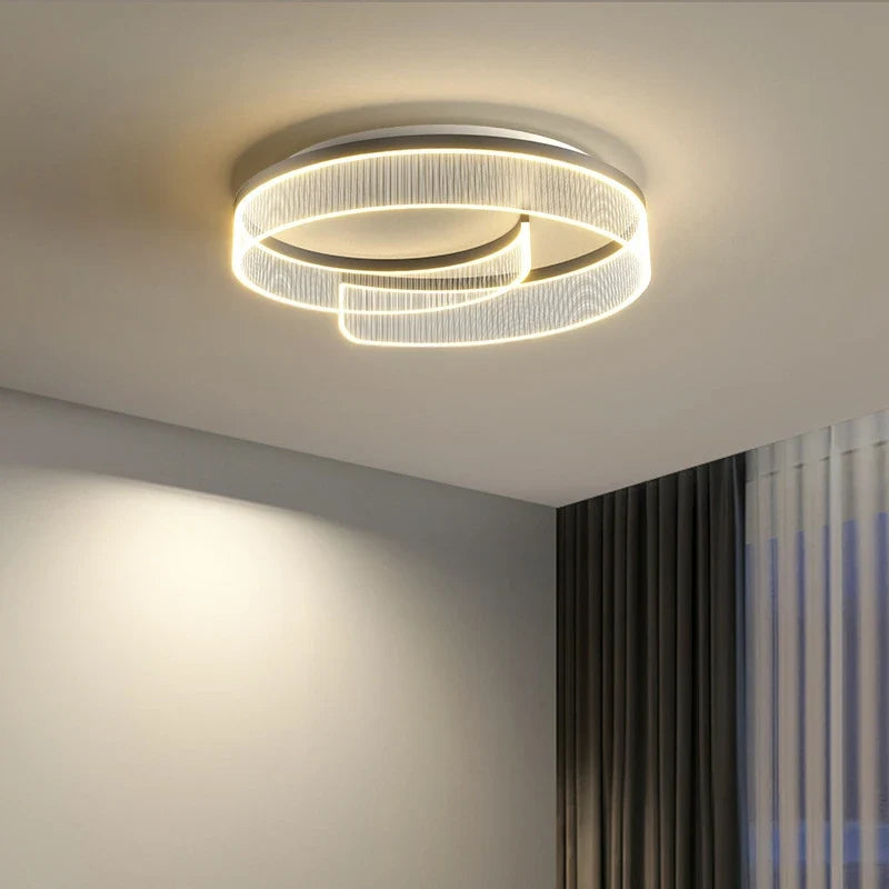 plafonnier led moderne abat-jour rond en acrylique transparent décoratif