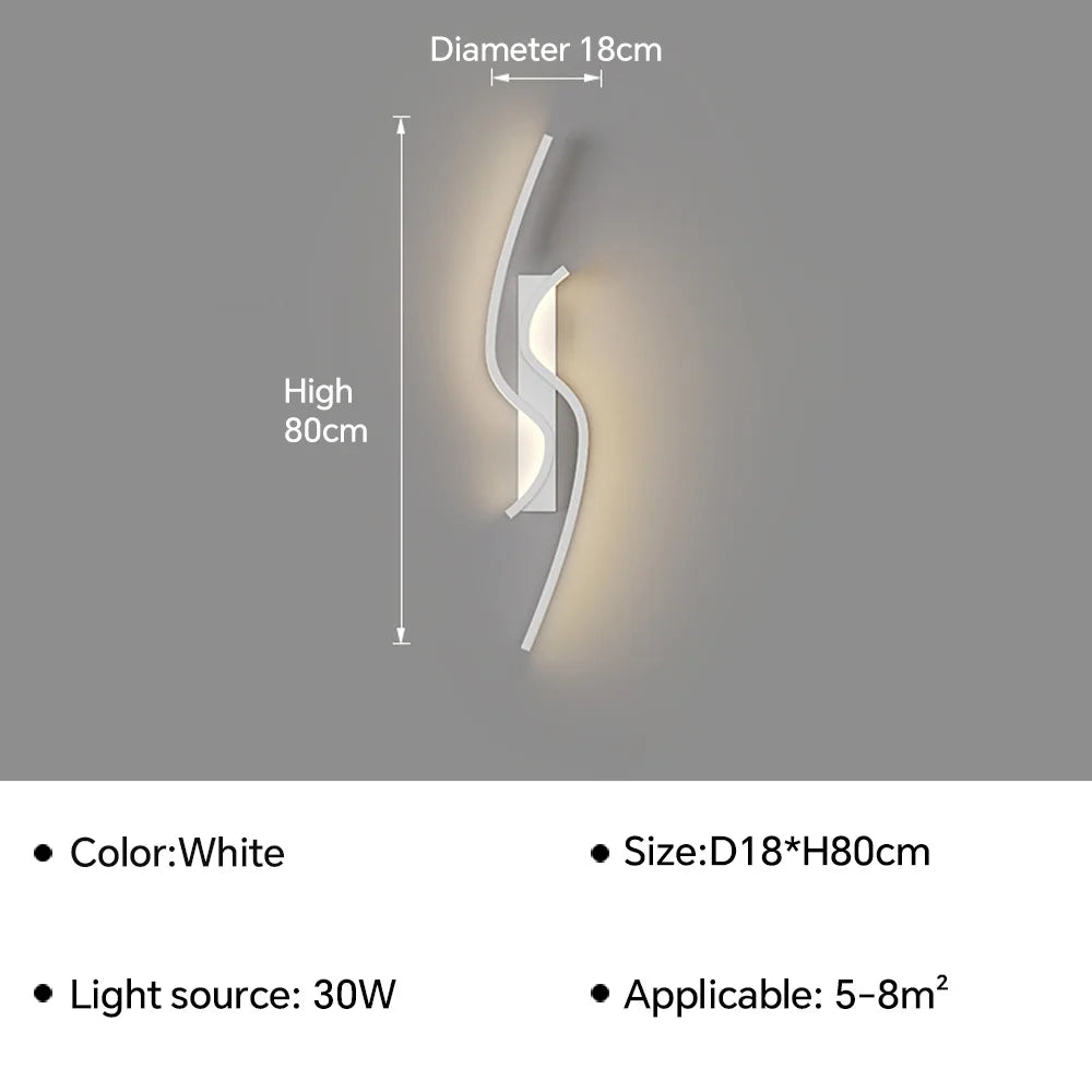 applique murale LED moderne pour salon TV fond allée chambre chevet