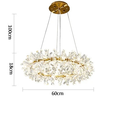 suspension en cristal design nordique pour éclairage élégant
