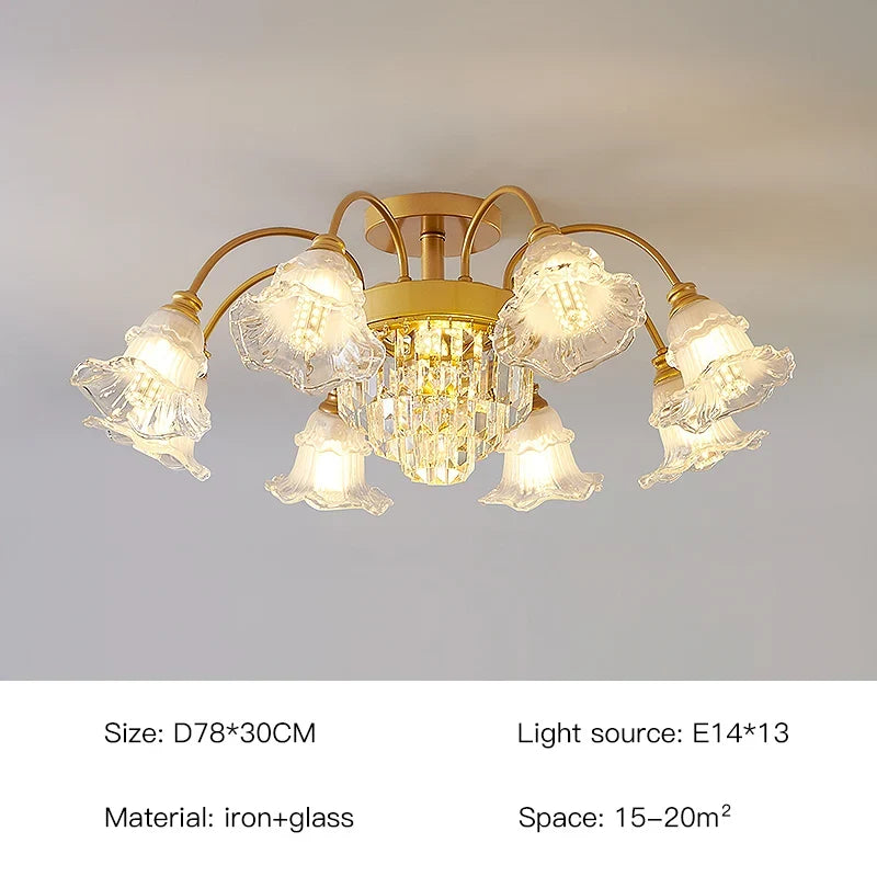 lustre rétro en cristal pour décoration intérieure élégante