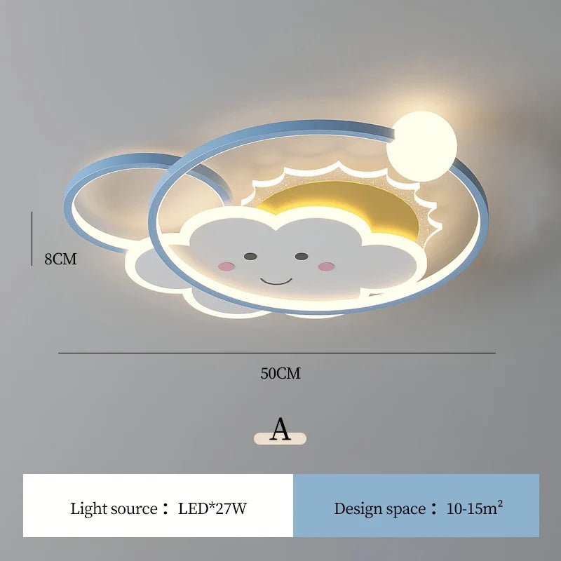 plafonnier led étoile rose moderne pour chambre d'enfant