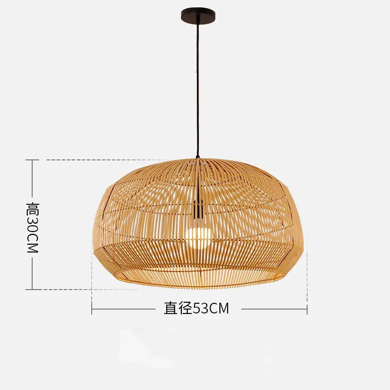 suspension vintage en rotin style chinois pour intérieur élégant