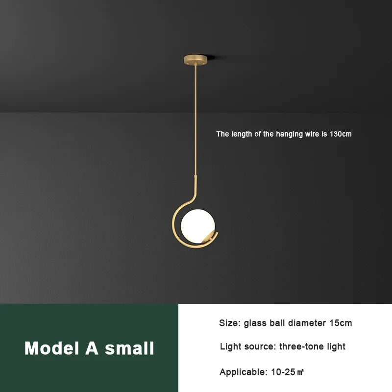 lustre led moderne minimaliste en verre pour hôtel