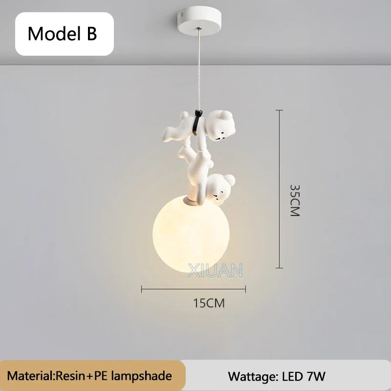 lampe en résine design ours pour chambre d'enfant décorative