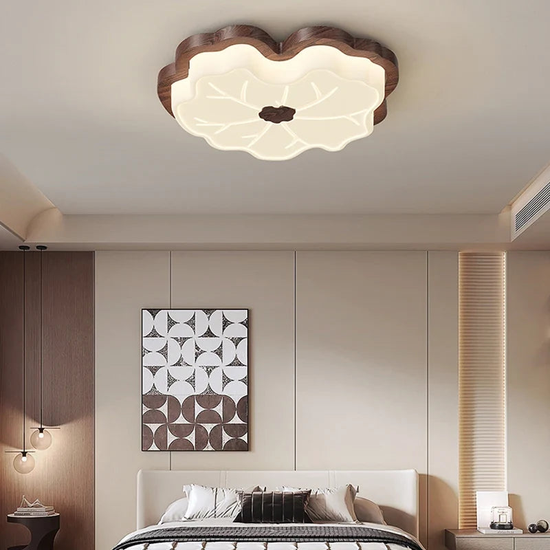 lustre moderne en imitation bois design créatif éclairage intérieur