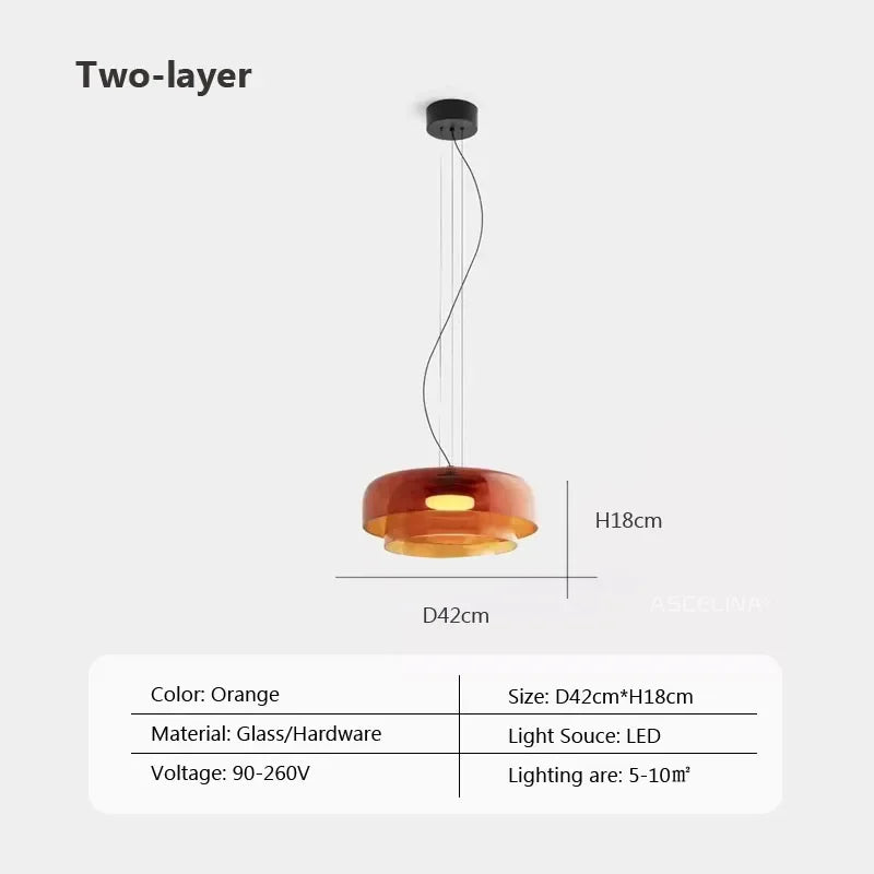 lustre nordique simple en fil de verre pour décoration maison