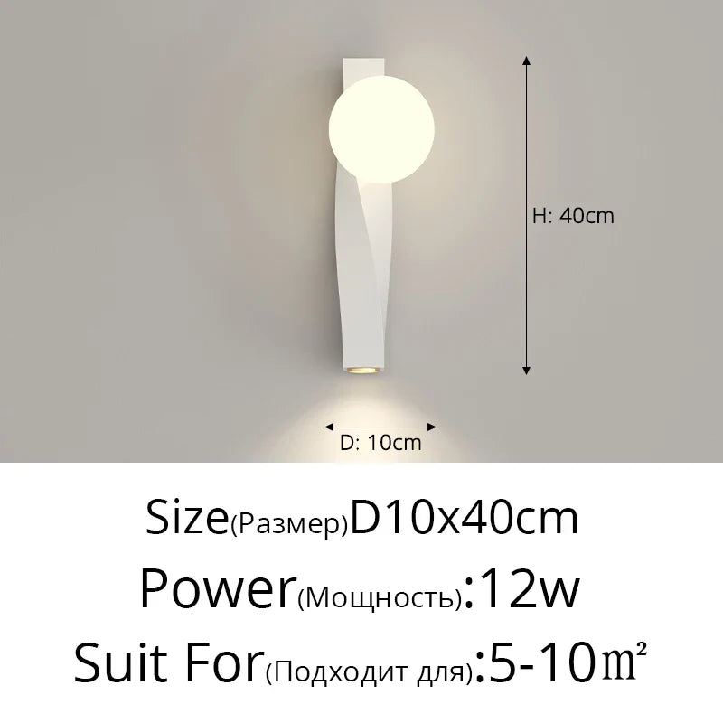 lampe de chevet murale en u anti-lumière bleue minimaliste