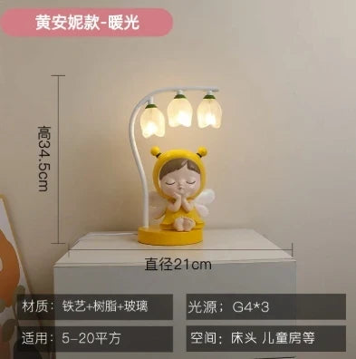 lampe de bureau pour enfants dessin animé lapin princesse mignon