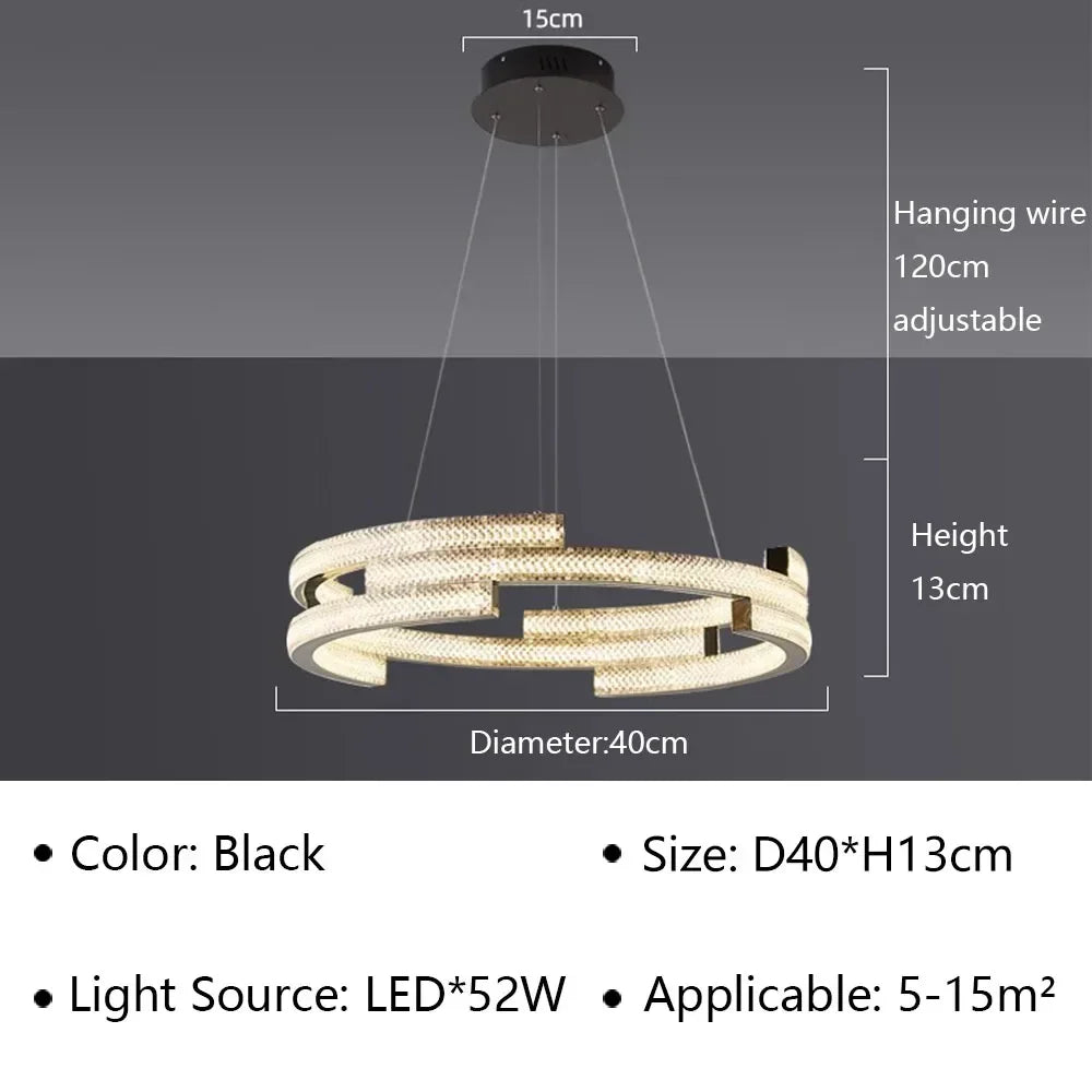 suspension moderne en led pour décoration intérieure élégante
