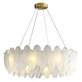 Feather Glass Led Chandelier Pendant Lights Suspension Hanging Lamp for Living Room Bedroom