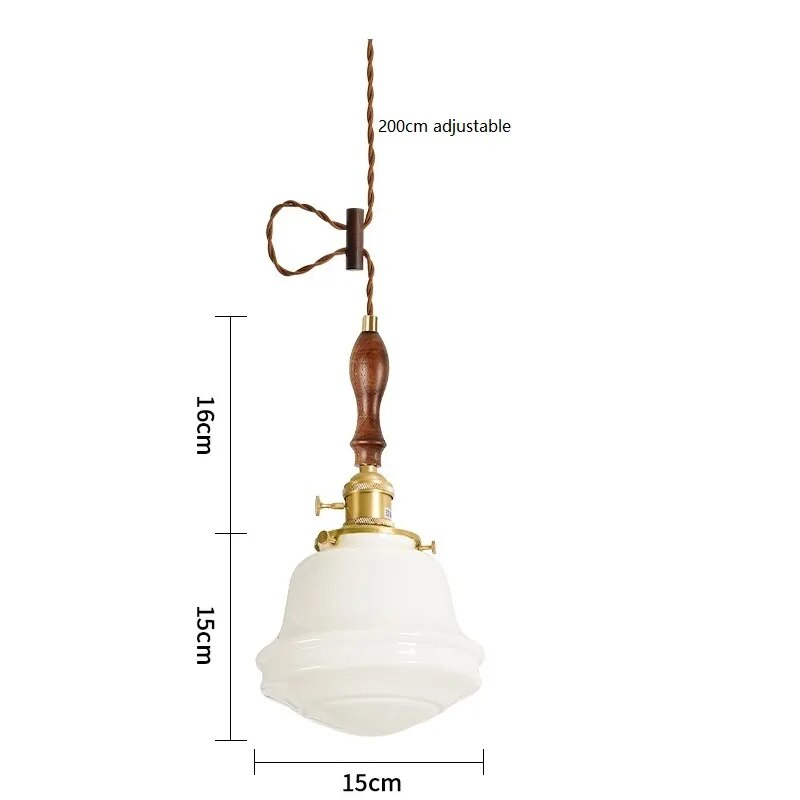 Suspension LED en verre blanc laiteux