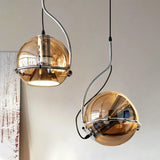 suspension en verre ambré style nordique moderne luminaire décoratif