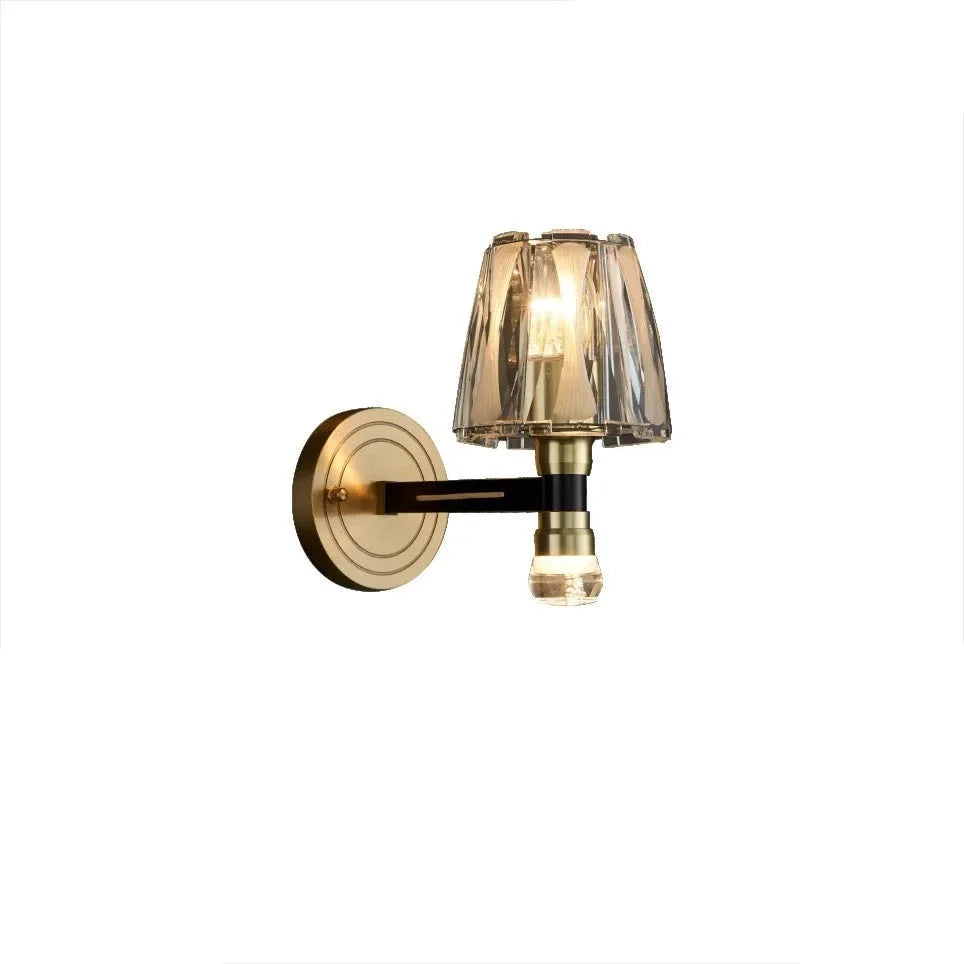 Applique murale de luxe américaine en cuivre et cristal