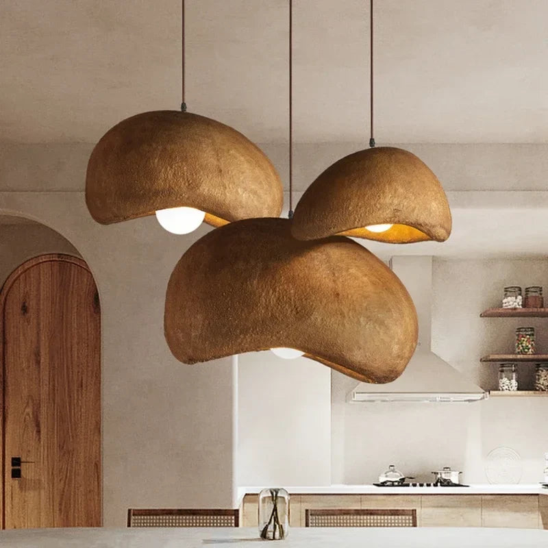 suspension led wabi-sabi nordique en résine pour café loft