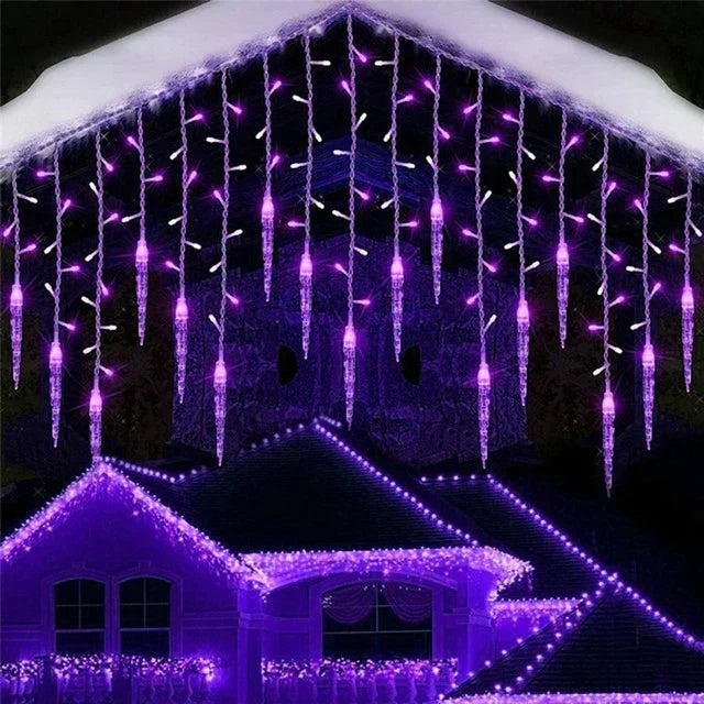 décorations lumineuses de noël pour fenêtres avec 8 modes clignotants