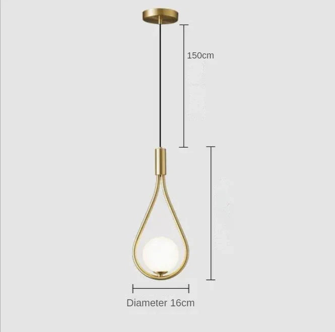 Suspension boule de verre pour chambre à coucher