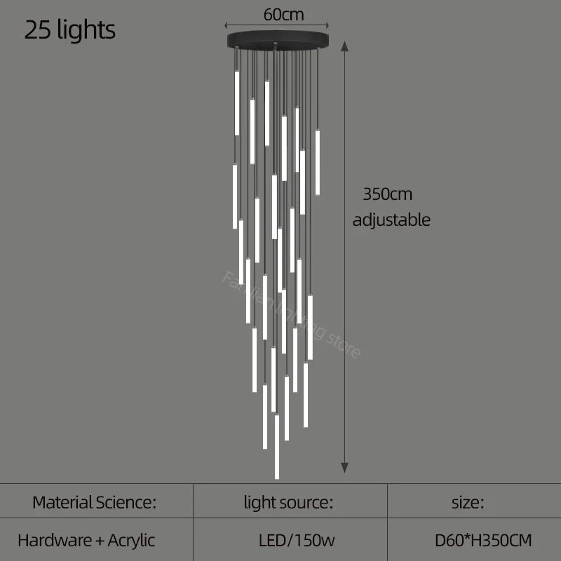 lustre moderne minimaliste de luxe pour duplex